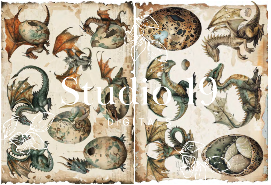 Dragon ephemera papers (18 pages) DIGITAL FILE