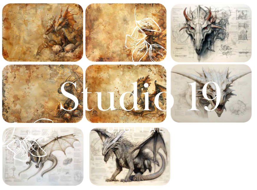 Dragon ephemera papers (18 pages) DIGITAL FILE