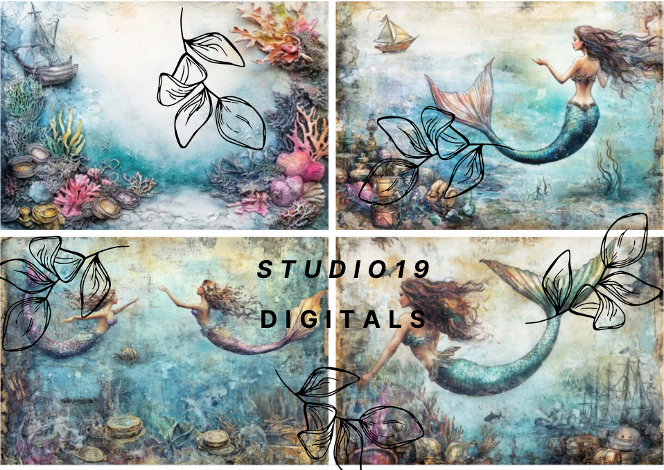 Mermaid collection (22 pages) DIGITAL FILE