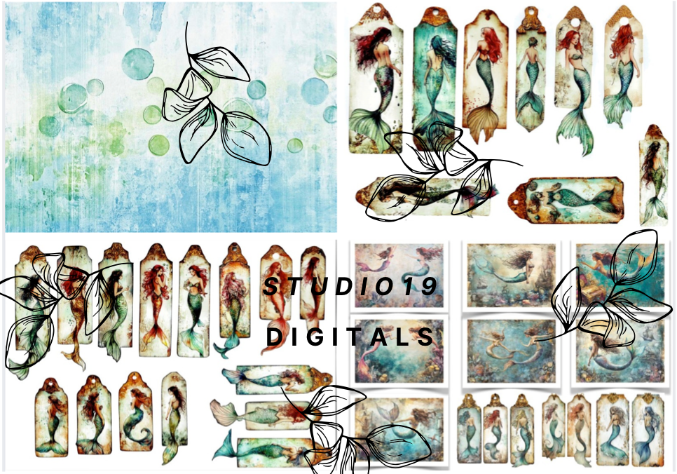 Mermaid collection (22 pages) DIGITAL FILE