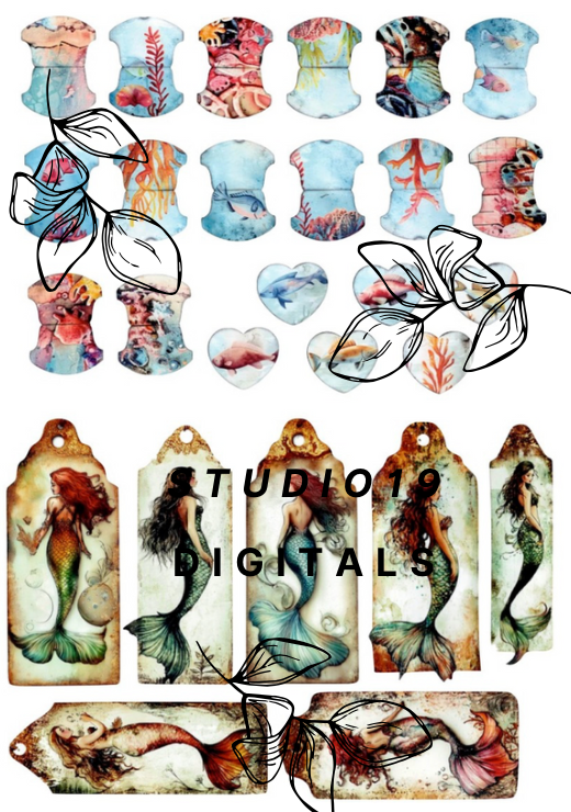 Mermaid collection (22 pages) DIGITAL FILE