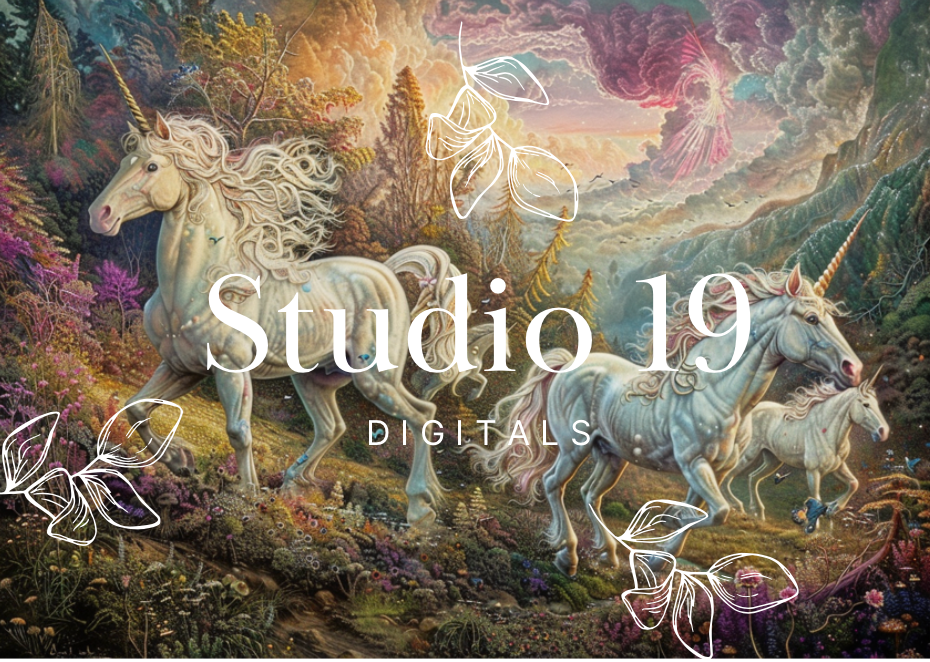 Unicorn scrapbook papers 40 pages (DIGITAL FILE)