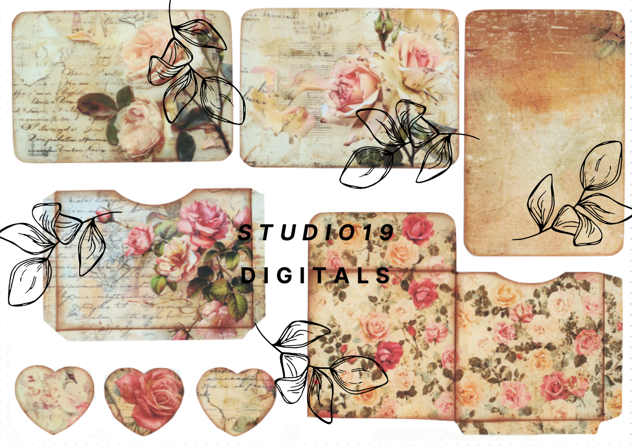 Vintage Rose MEGA Kit (41 papers) DIGITAL FILE