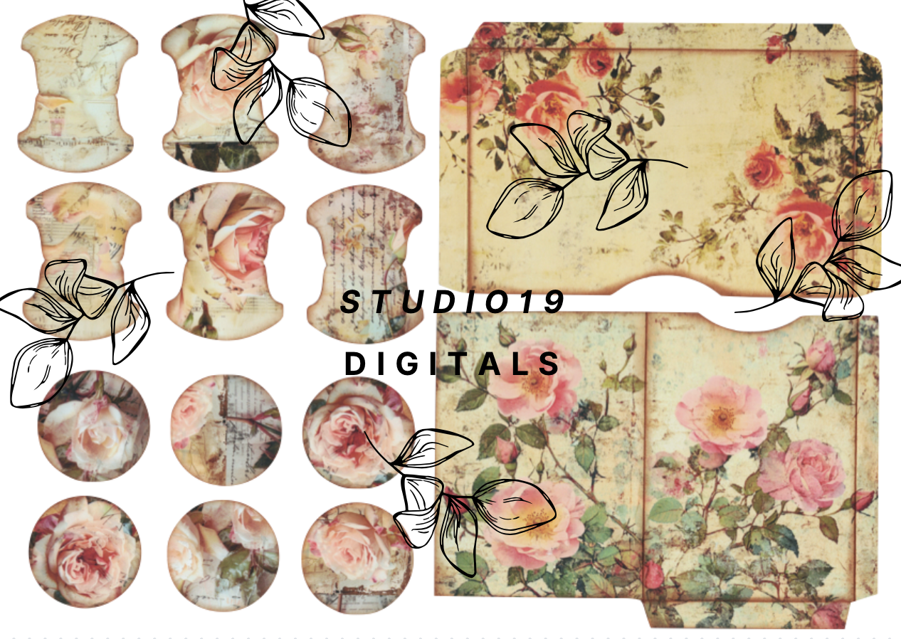 Vintage Rose MEGA Kit (41 papers) DIGITAL FILE