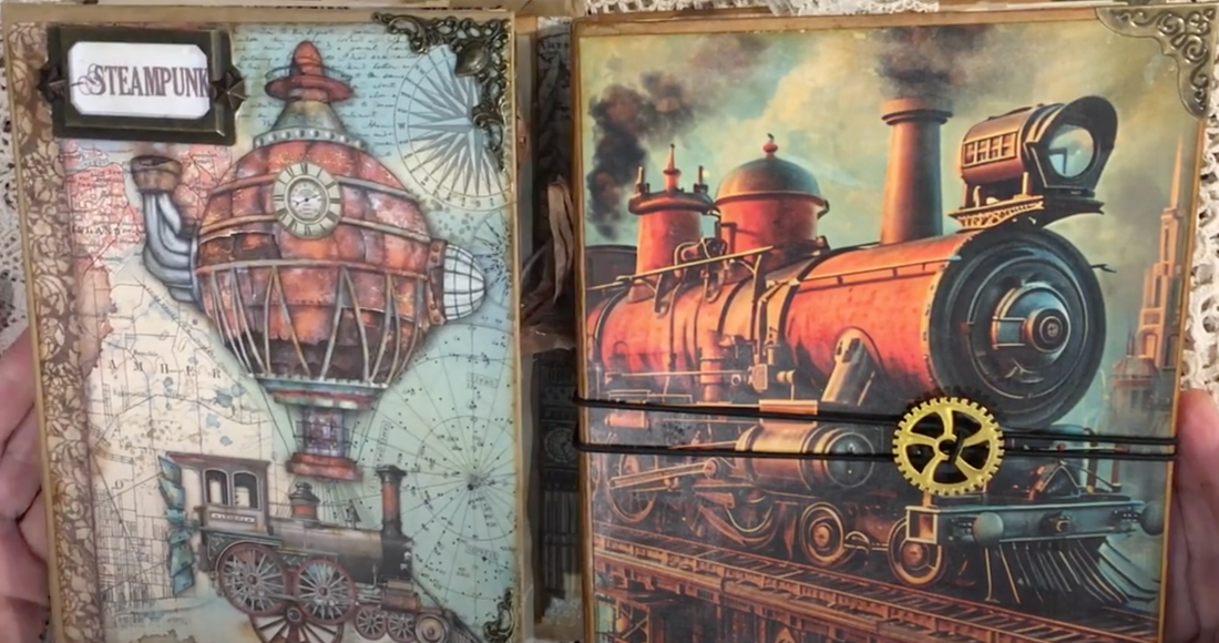 Flip through of two steampunk journals