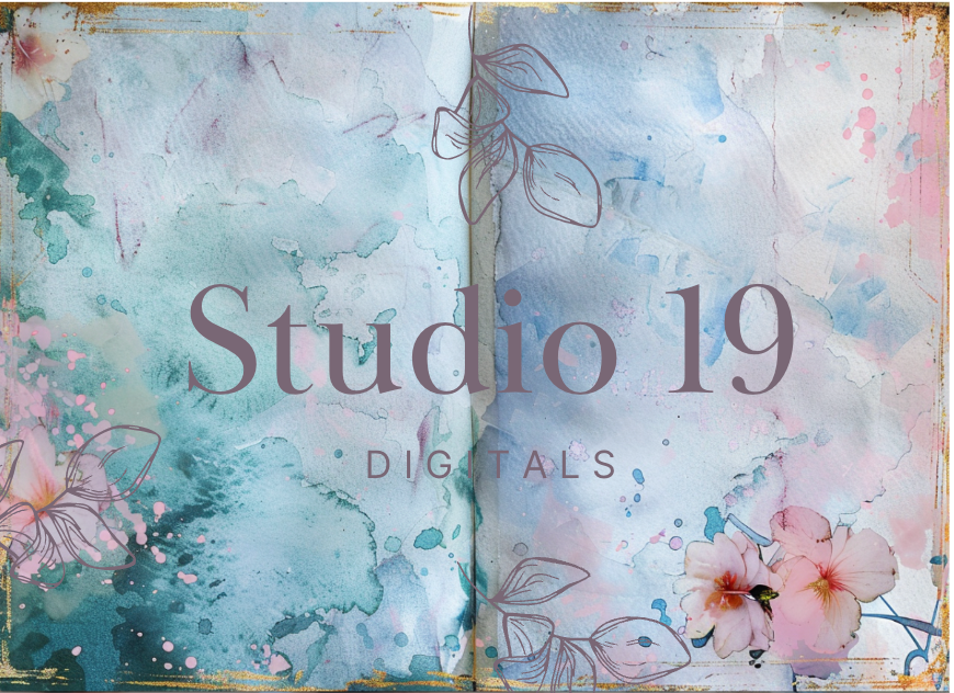 Watercolour florals journal papers - 20 pages (DIGITAL FILE)