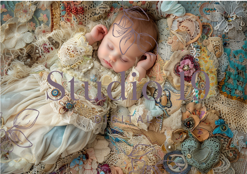 Boho babies scrapbook papers (21 pages) DIGITAL FILE