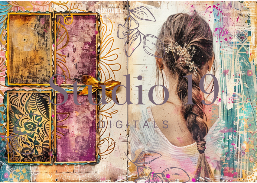 Boho girls feature pages (24 papers ) DIGITAL FILE