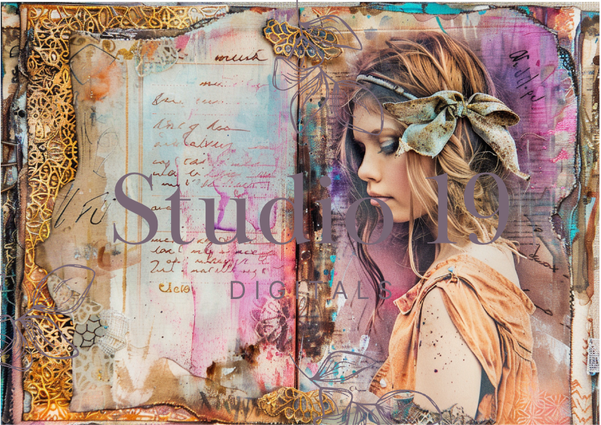 Boho girls feature pages (24 papers ) DIGITAL FILE