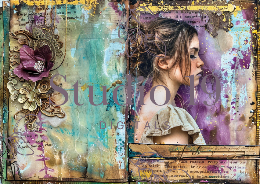 Boho girls journal papers (37 pages) DIGITAL FILE