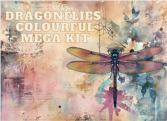 Dragonflies colourful MEGA Kit (DIGITAL FILE)