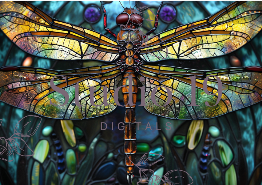 Dragonflies colourful scrapbook papers (25 pages) DIGITAL FILE