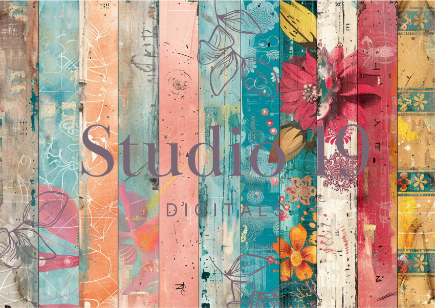 Softly Boho scrapbook papers (47 pages) DIGITAL FILE