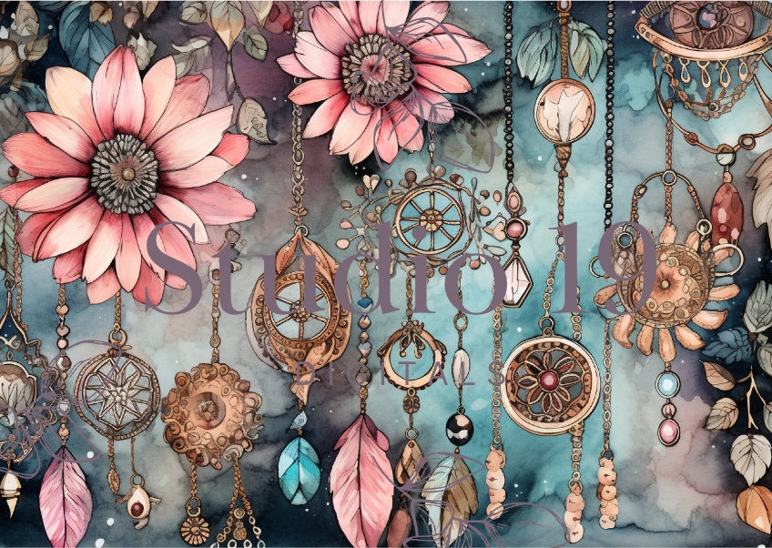 Softly Boho scrapbook papers (47 pages) DIGITAL FILE