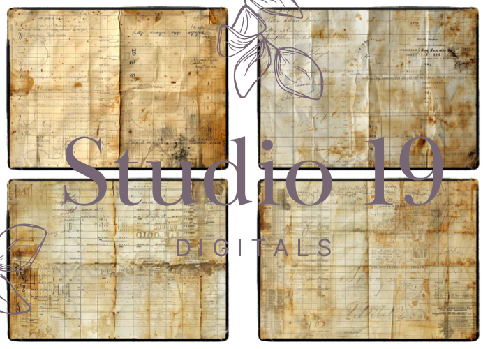 Vintage ledger collection (24 pages) DIGITAL FILE