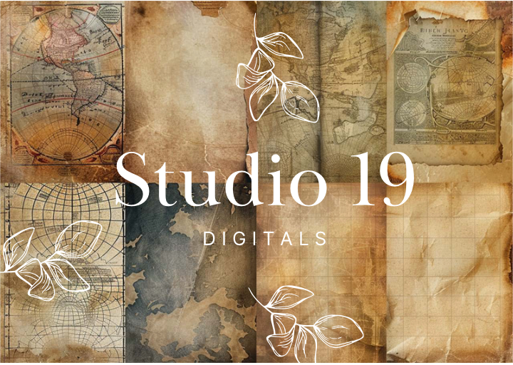 Vintage scrapbook papers - 48 pages (DIGITAL FILE)