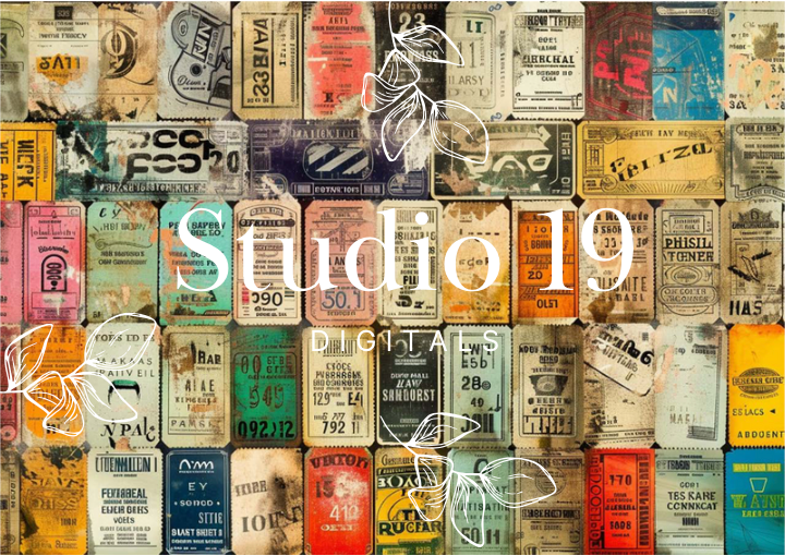 Vintage scrapbook papers - 48 pages (DIGITAL FILE)