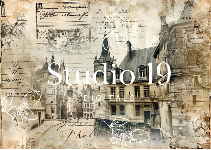 Vintage scrapbook papers - 48 pages (DIGITAL FILE)