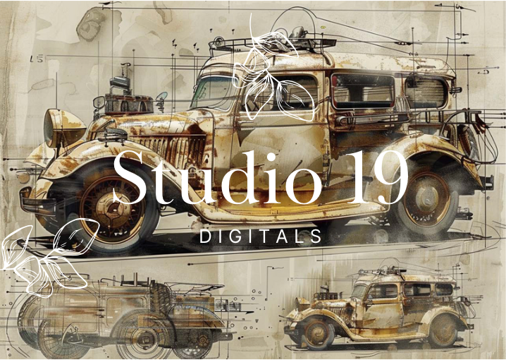 Vintage scrapbook papers - 48 pages (DIGITAL FILE)