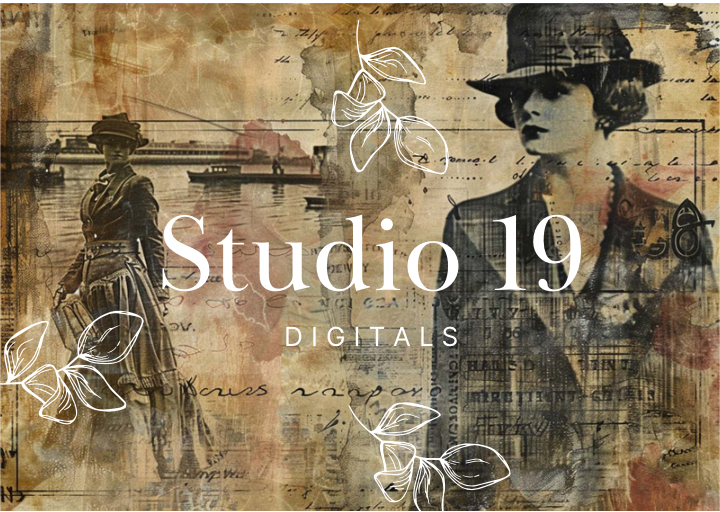 Vintage scrapbook papers - 48 pages (DIGITAL FILE)