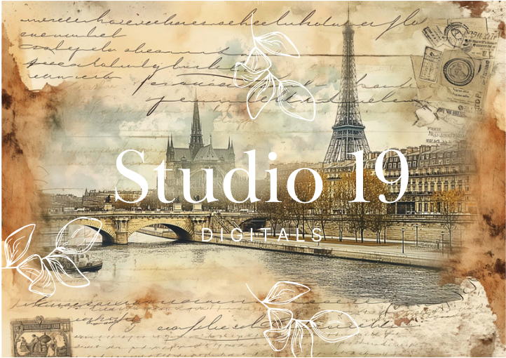 Vintage scrapbook papers - 48 pages (DIGITAL FILE)