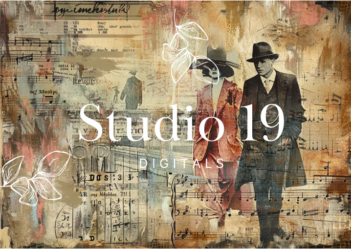 Vintage scrapbook papers - 48 pages (DIGITAL FILE)