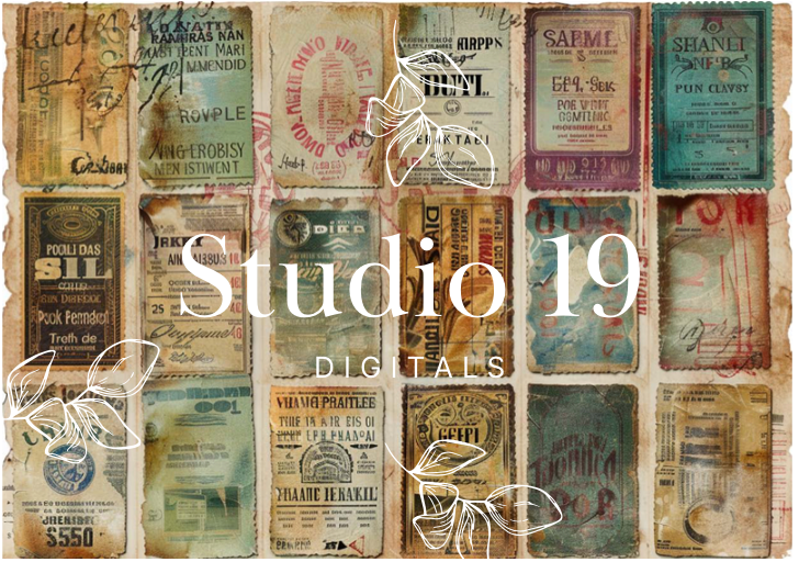 Vintage scrapbook papers - 48 pages (DIGITAL FILE)