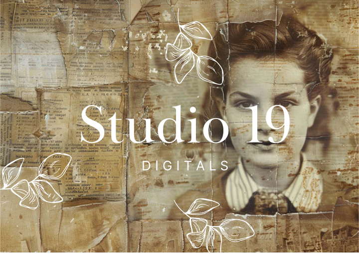 Vintage scrapbook papers - 48 pages (DIGITAL FILE)