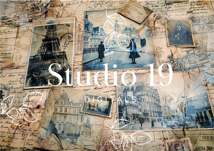 Vintage scrapbook papers - 48 pages (DIGITAL FILE)