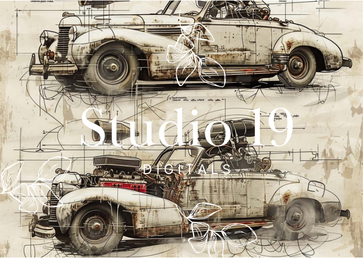 Vintage scrapbook papers - 48 pages (DIGITAL FILE)