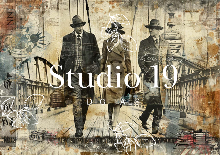 Vintage scrapbook papers - 48 pages (DIGITAL FILE)