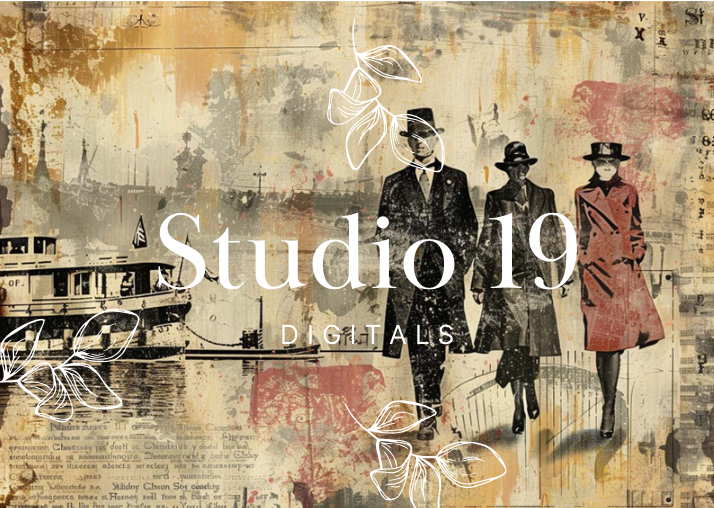 Vintage scrapbook papers - 48 pages (DIGITAL FILE)