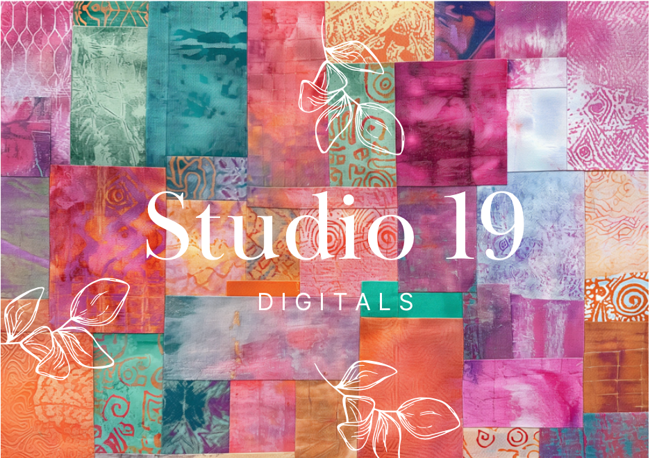 Quilted batik scrapbook papers - 52 pages - DIGITAL FILE