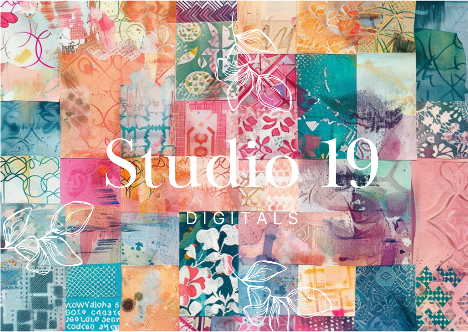 Quilted batik scrapbook papers - 52 pages - DIGITAL FILE