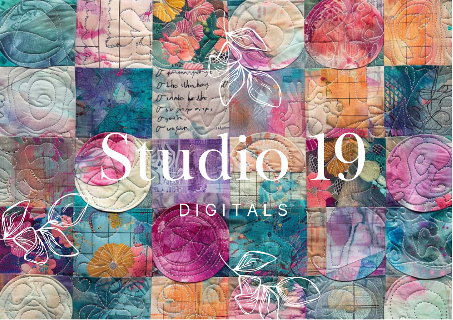 Quilted batik curvy scrapbook papers - 28 pages DIGITAL FILE