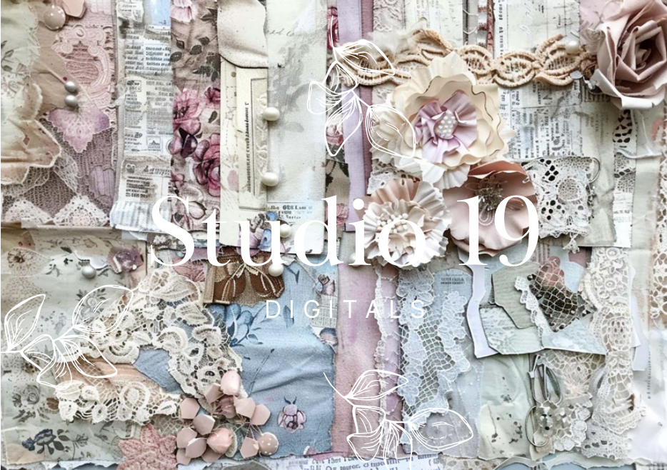 Shabby scrapbook papers - 32 pages - DIGITAL FILE