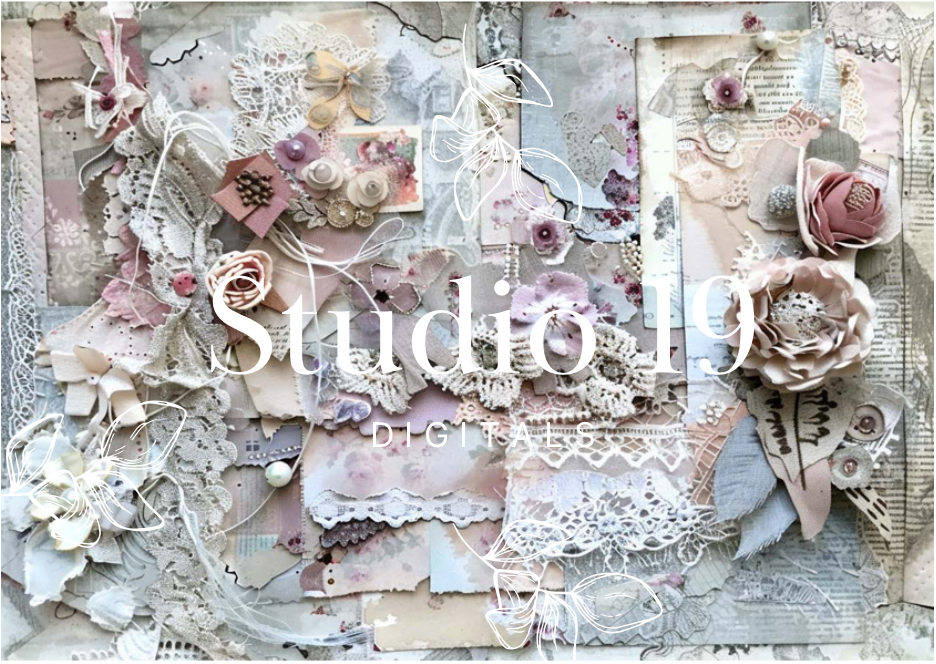 Shabby scrapbook papers - 32 pages - DIGITAL FILE