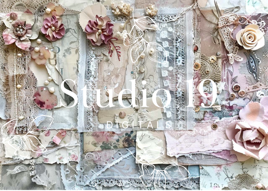 Shabby scrapbook papers - 32 pages - DIGITAL FILE