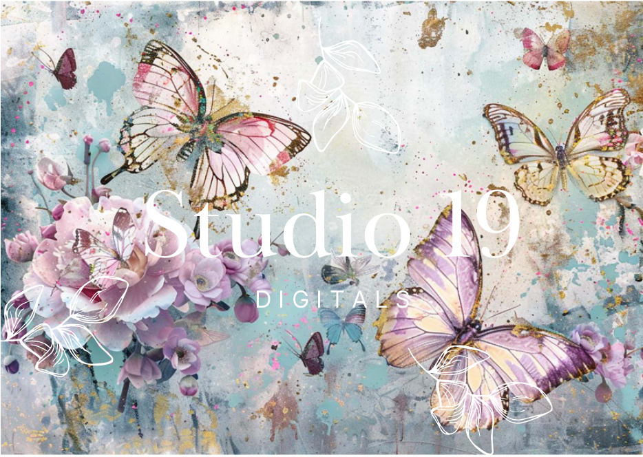 Butterfly scrapbook paper (set 1) 23 pages DIGITAL FILE