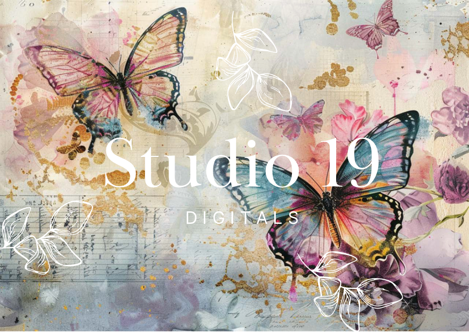 Butterfly scrapbook paper (set 1) 23 pages DIGITAL FILE