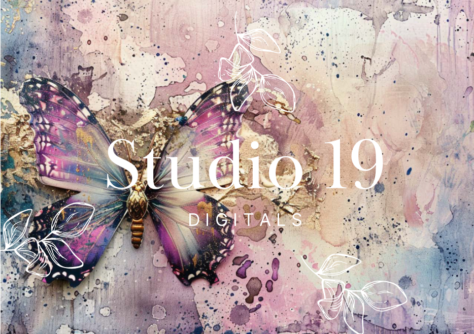 Butterfly scrapbook paper (set 1) 23 pages DIGITAL FILE