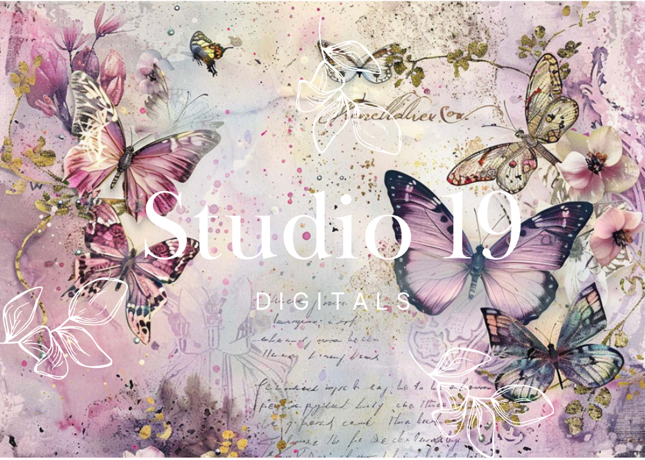 Butterfly scrapbook paper (set 1) 23 pages DIGITAL FILE