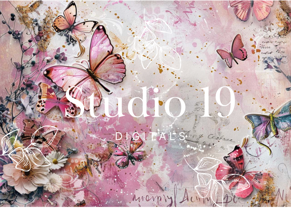 Butterfly scrapbook paper (set 1) 23 pages DIGITAL FILE