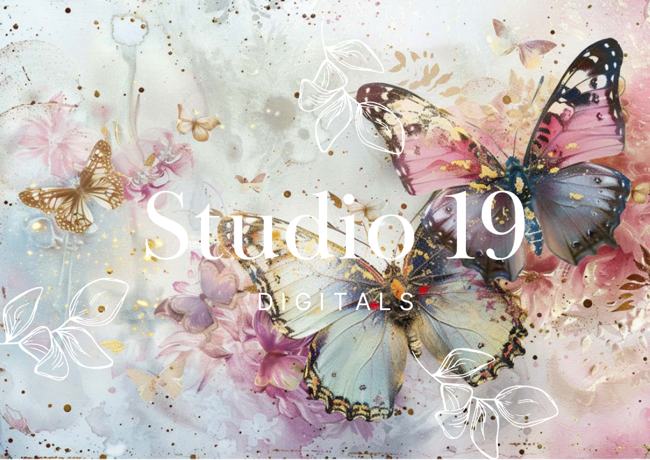 Butterfly scrapbook paper (set 1) 23 pages DIGITAL FILE