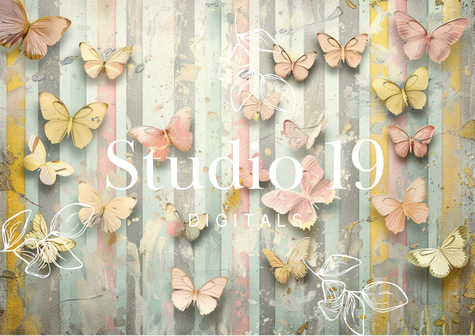 Butterfly scrapbook paper (set 1) 23 pages DIGITAL FILE