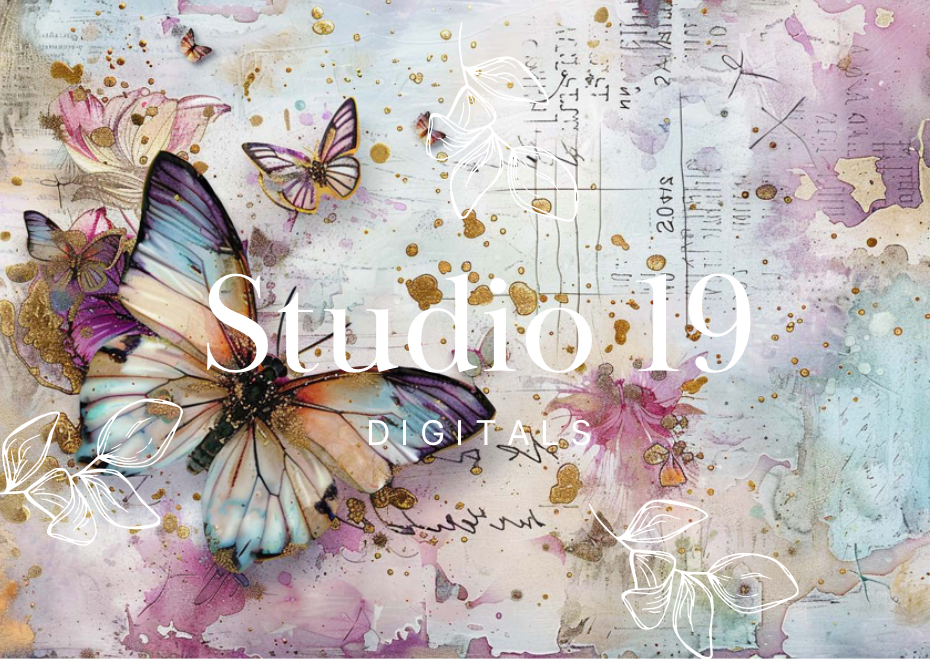 Butterfly scrapbook paper (set 1) 23 pages DIGITAL FILE