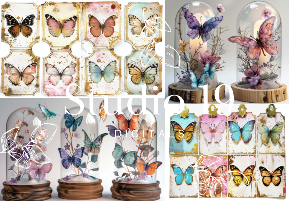 Butterfly ephemera papers (set 1) 14 pages DIGITAL FILE