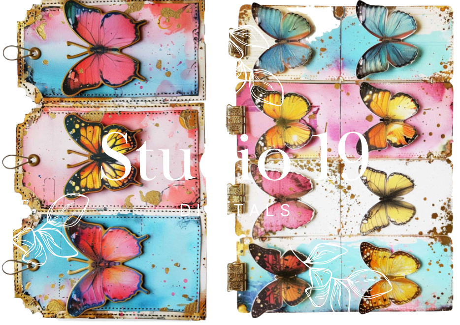 Butterfly ephemera papers (set 1) 14 pages DIGITAL FILE