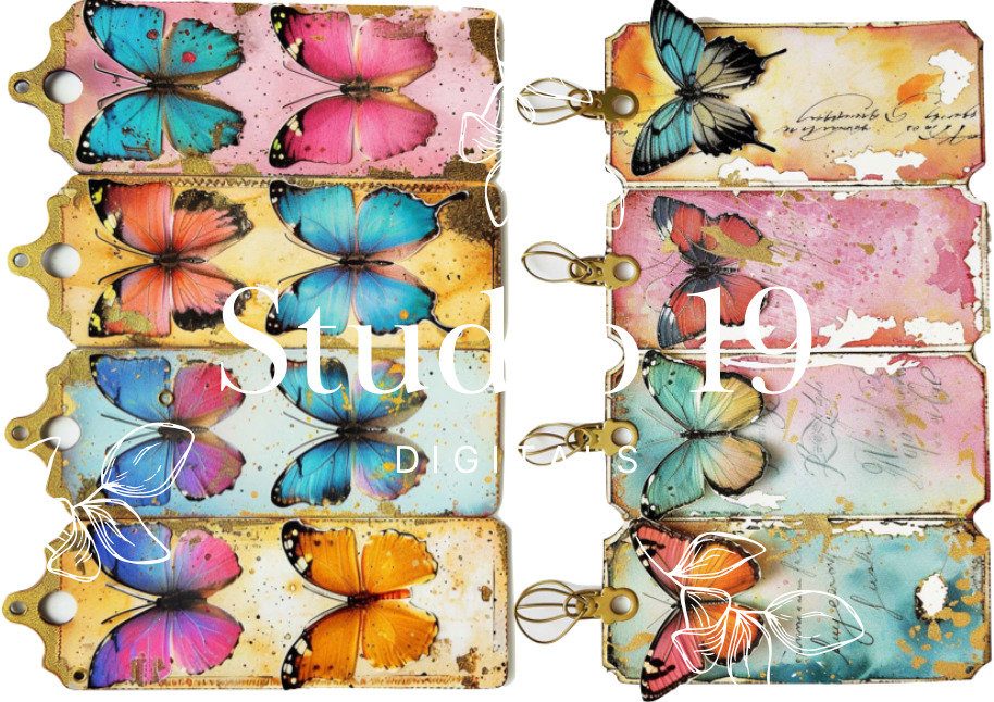 Butterfly ephemera papers (set 1) 14 pages DIGITAL FILE