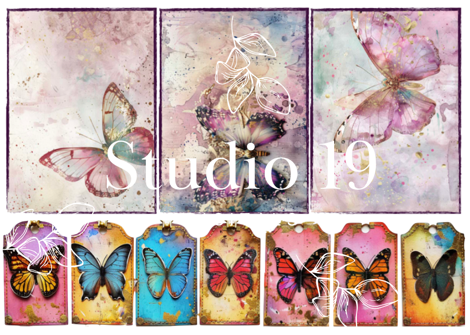 Butterfly ephemera papers (set 1) 14 pages DIGITAL FILE